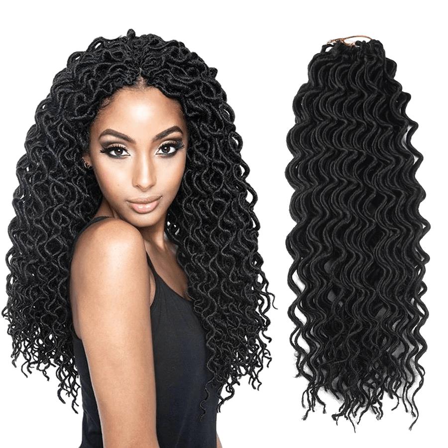 femme portant des Fausses Locks Crochet Ondulées