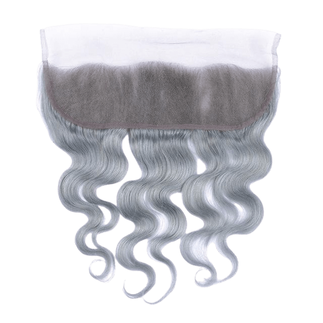 closure lace frontale grises à partir de cheveux brésiiens naturels de texture body wave