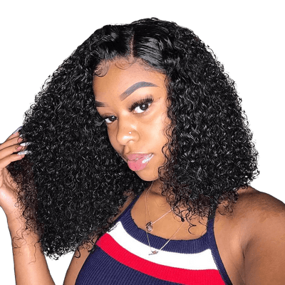 femme portant une perruque bresilienne lace wig curly