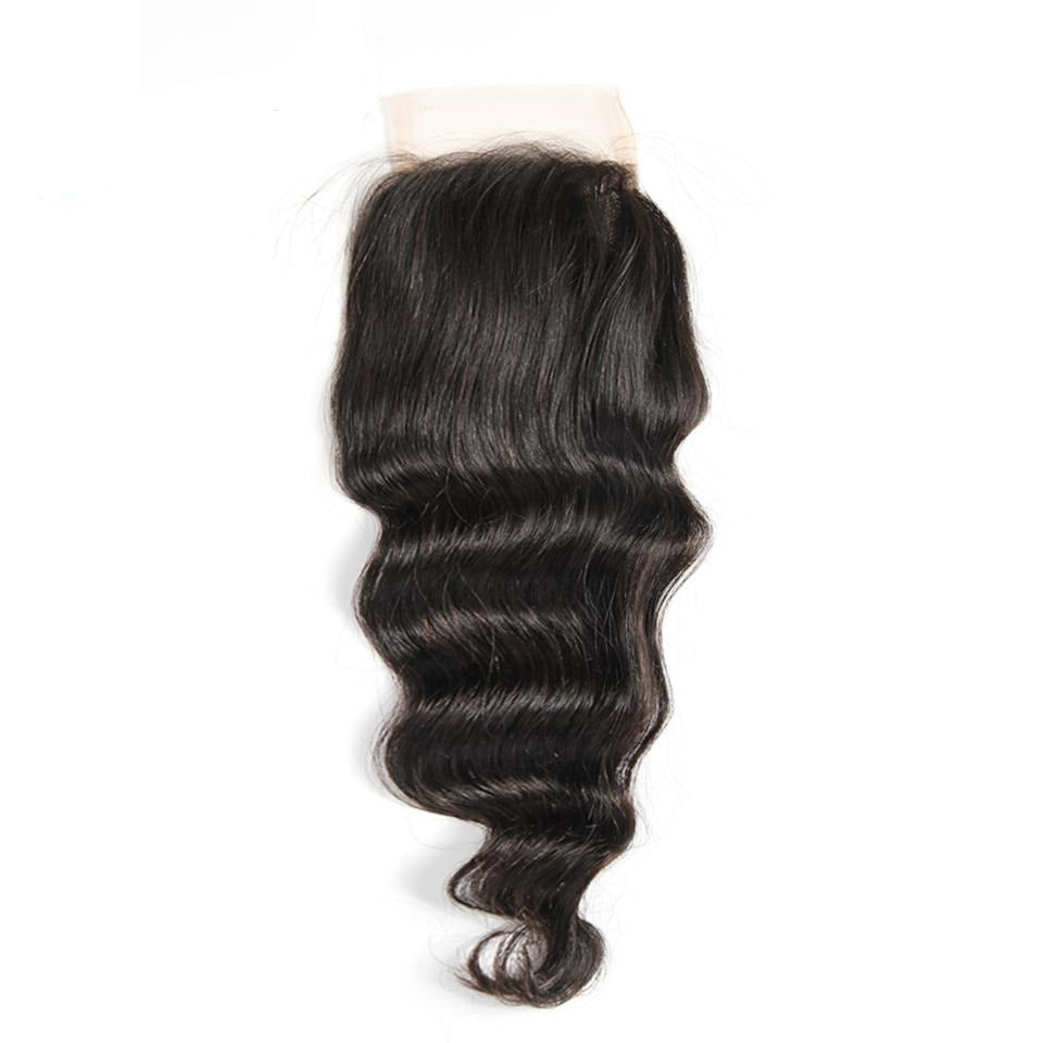top closure loose wave cheveux naturels ondulés brésiliens