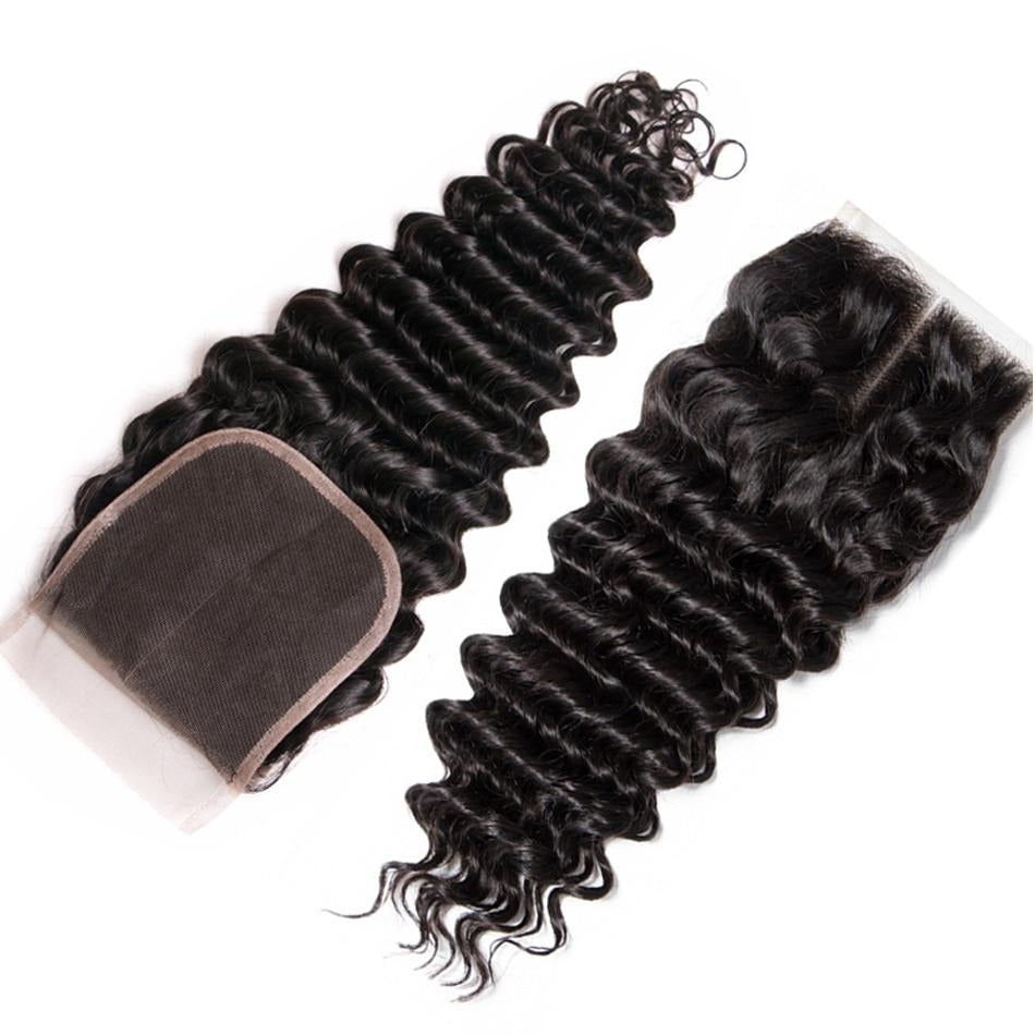 closures du Tissage Brésilien Bouclé Deep Wave