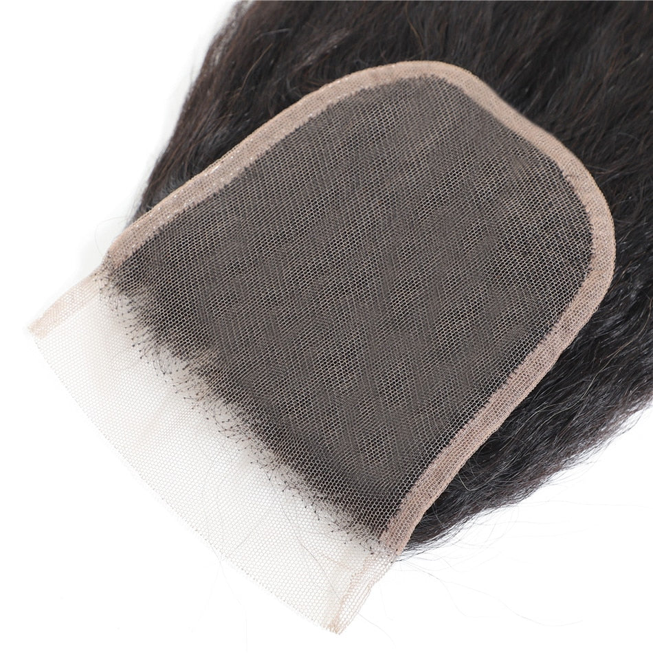 tulle de top closure kinky sraight péruvienne