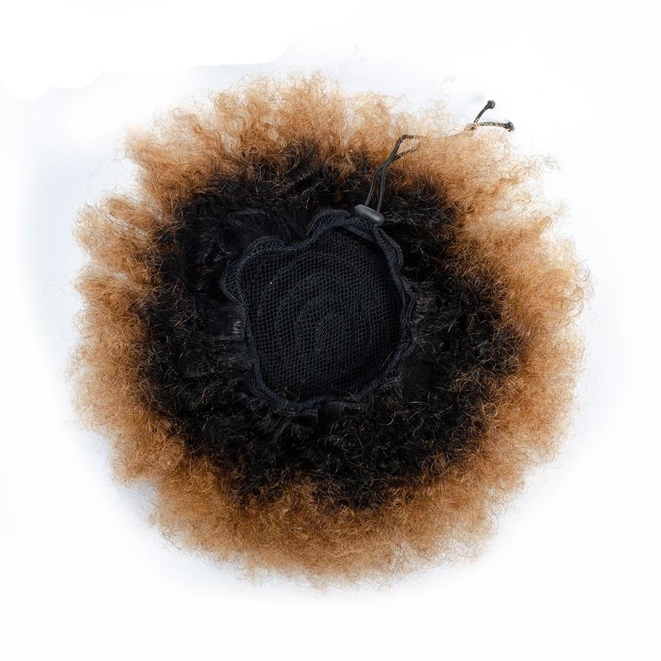 Postiche Chignon Cheveux Naturels noirs et blond