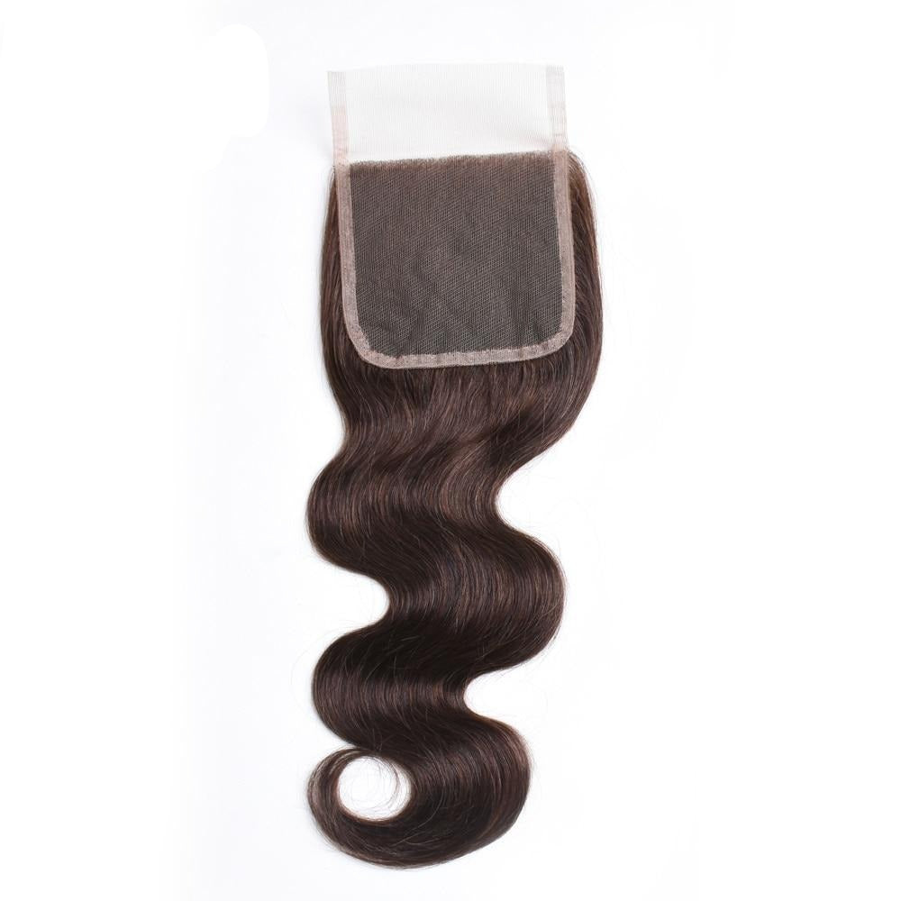 lace closure marron chocolat body wave 4x4