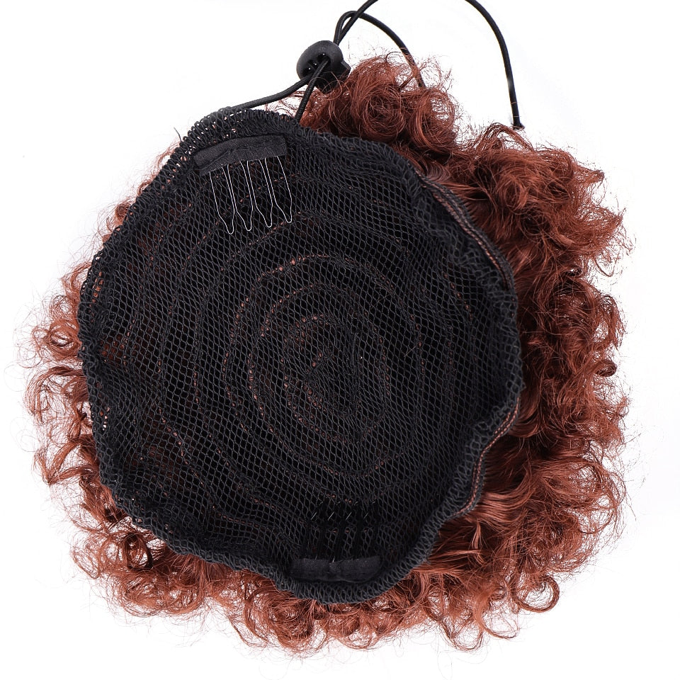 Postiche Afro Puff clips marron clair