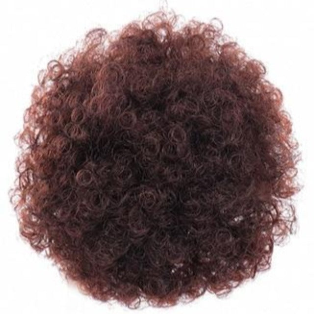 Postiche Afro Puff bordeaux