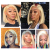 5 photos de femmes portant une Perruque Naturelle Blond Platine