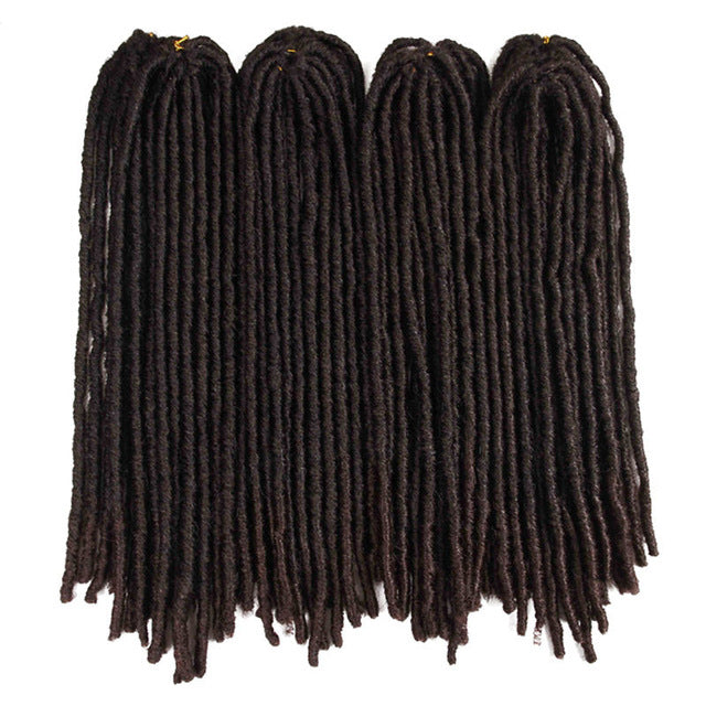 lot de 4 paquets de Fausses Locks Longues marron