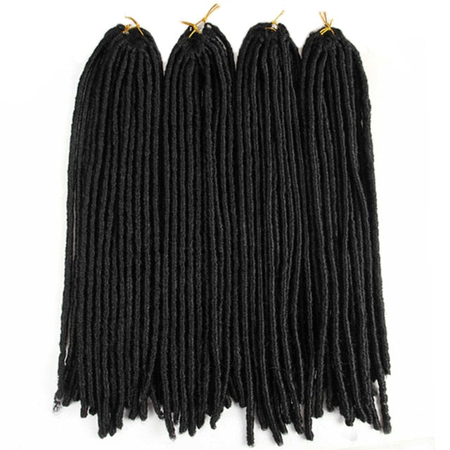 lot de 4 paquets de Fausses Locks Longues noires