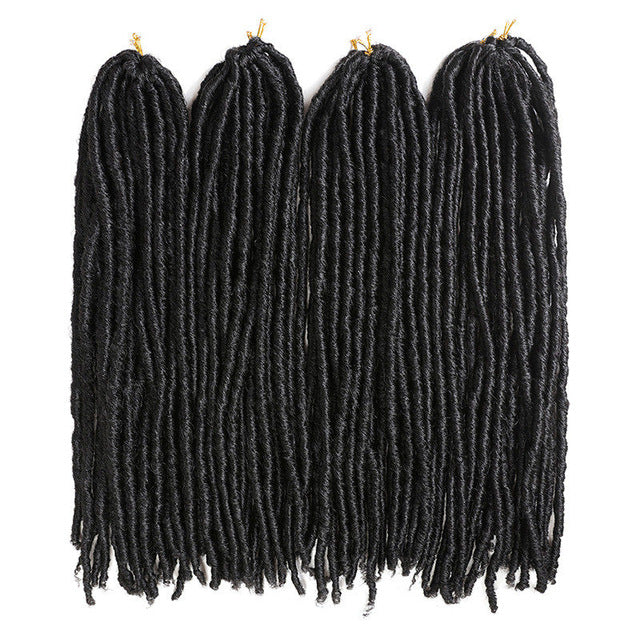 lot de 4 paquets de Fausses Locks Longues noires foncées