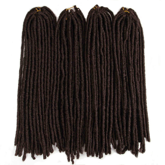 lot de 4 paquets de Fausses Locks Longues marron foncées