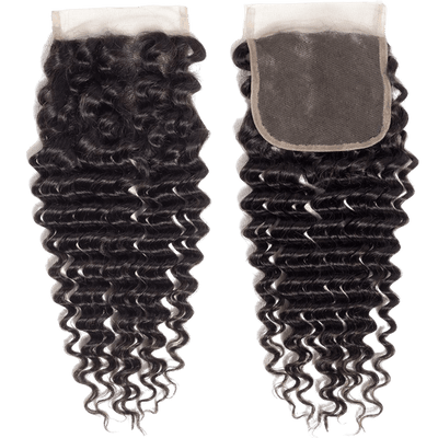 closure pour tissage deep wave 4x4 pouces cheveux naturels
